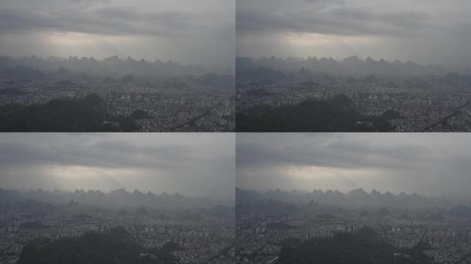 4K-Log-航拍广西桂林城市全景