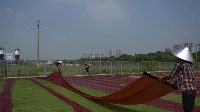 中国民俗非遗文化，传统民族特色香云纱造作