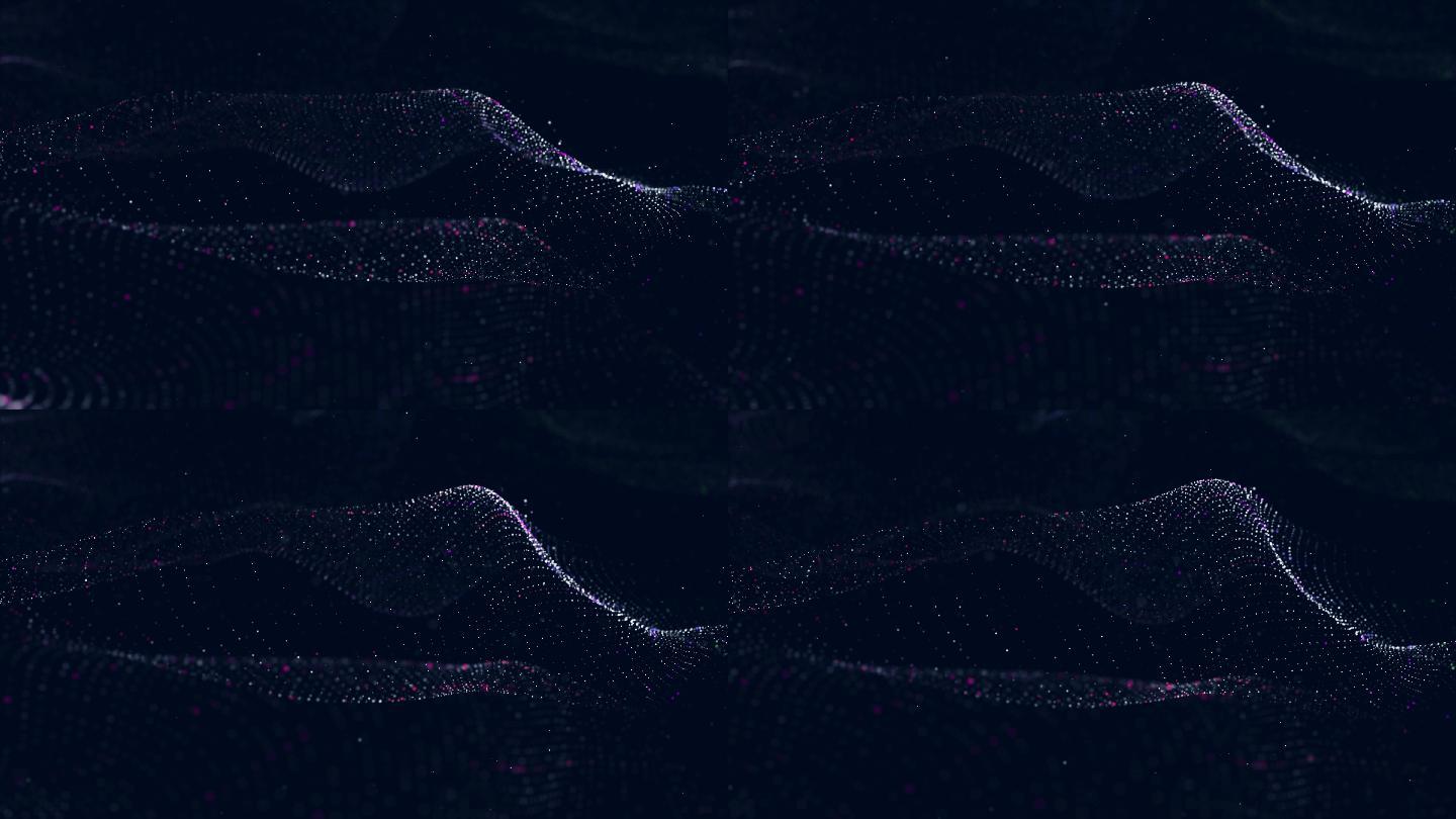 4k抽象波浪粒子动态-波动海洋粒子-包装