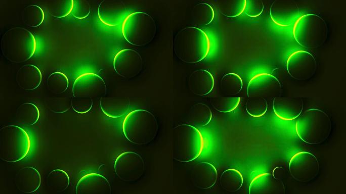 抽象绿色发光圈动画