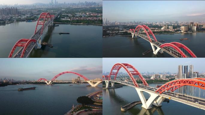 航拍广州新光大桥 新光快速 广州中轴线