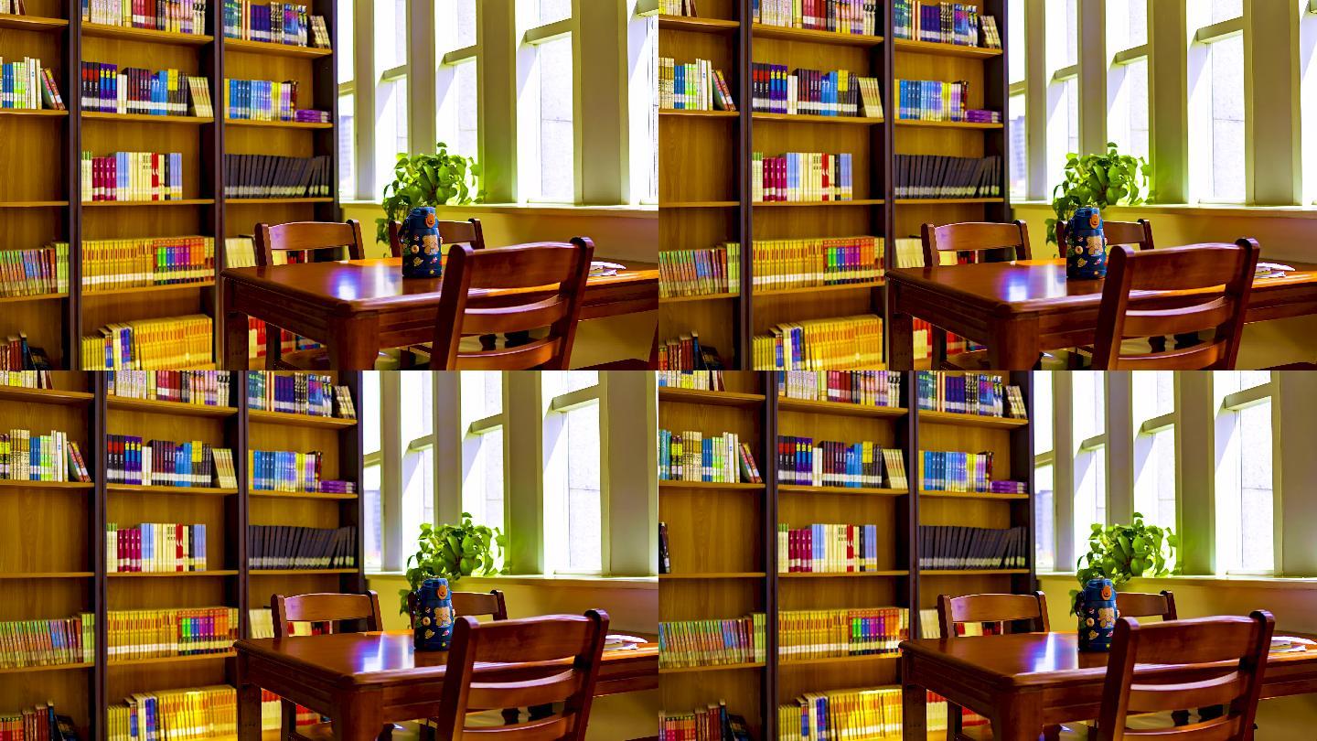 山西晋中介休市图书馆二层书桌图书一角4K