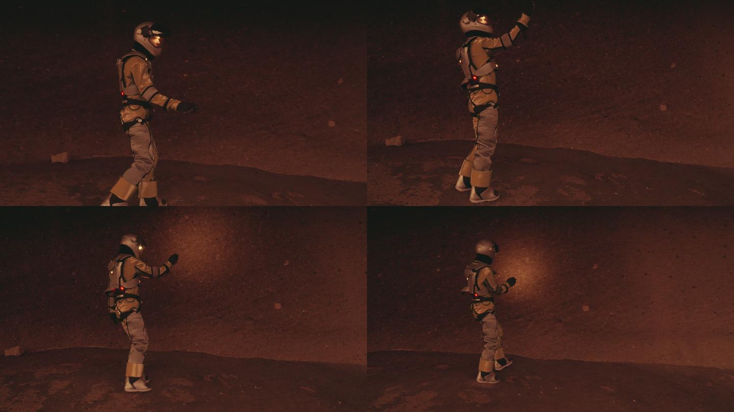 探索火星表面的宇航员