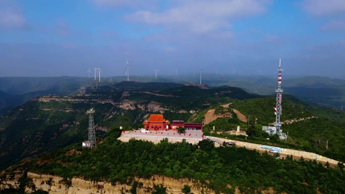 阳泉郊区刘备山航拍太行山云海