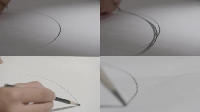 设计师画图特写圆弧形潇洒手法空间意境设计