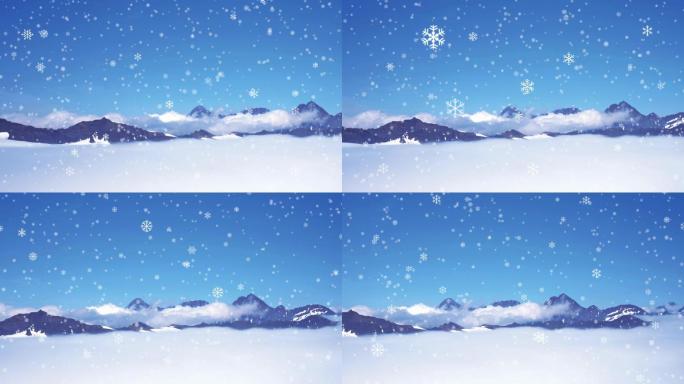 大屏雪花飘落
