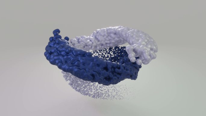 Twil液体蓝色三维3d模拟交融合混合