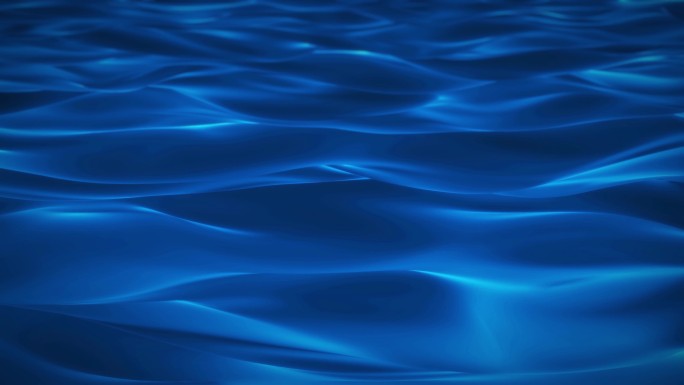 4K蓝色波浪起伏创意抽象波涛无缝循环背景