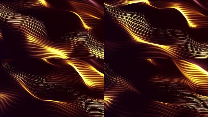 抽象波浪线背景光纤光线对比振动梦幻橙色