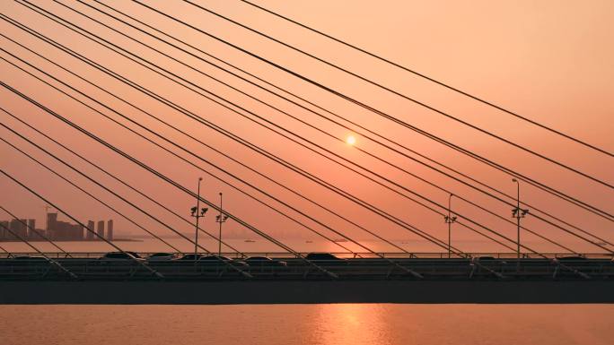 海口世纪大桥夕阳