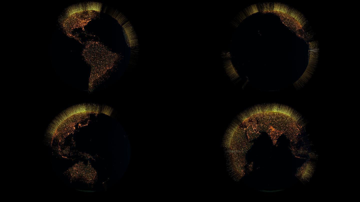 旋转地球仪动画特效视频科技太空