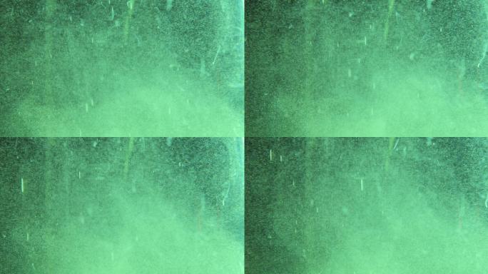 有毒绿色液体混合的宏观分析