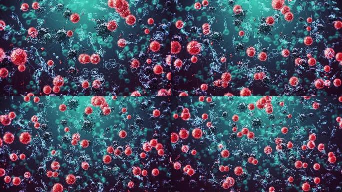 t细胞与病毒新冠疫情新型冠状粒子特效