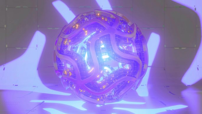抽象背景科技幻想星球戴森球LED灯光