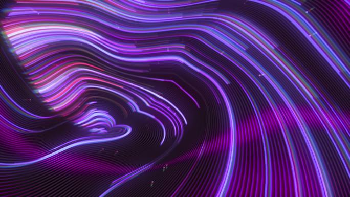 紫色光线动画背景科技感线条艺术线曲线动画