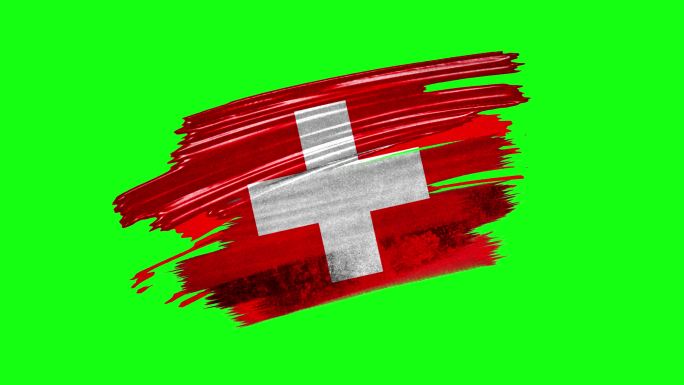 瑞士国旗笔刷视频素材