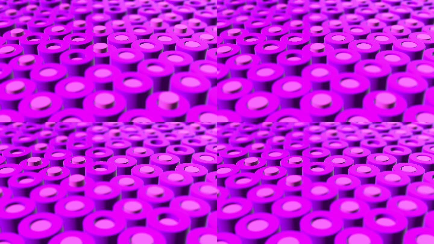 紫色背景圆柱体圆柱波动上下运动