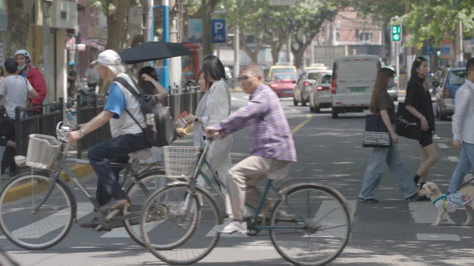 上海城市人群人来人往