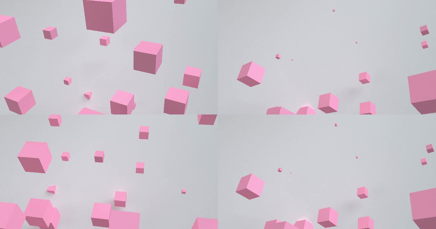 4k粉盒运动图形3D栏目可循环