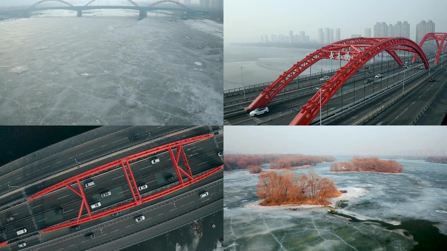 寒冬疫情一河两岸初春的长青桥