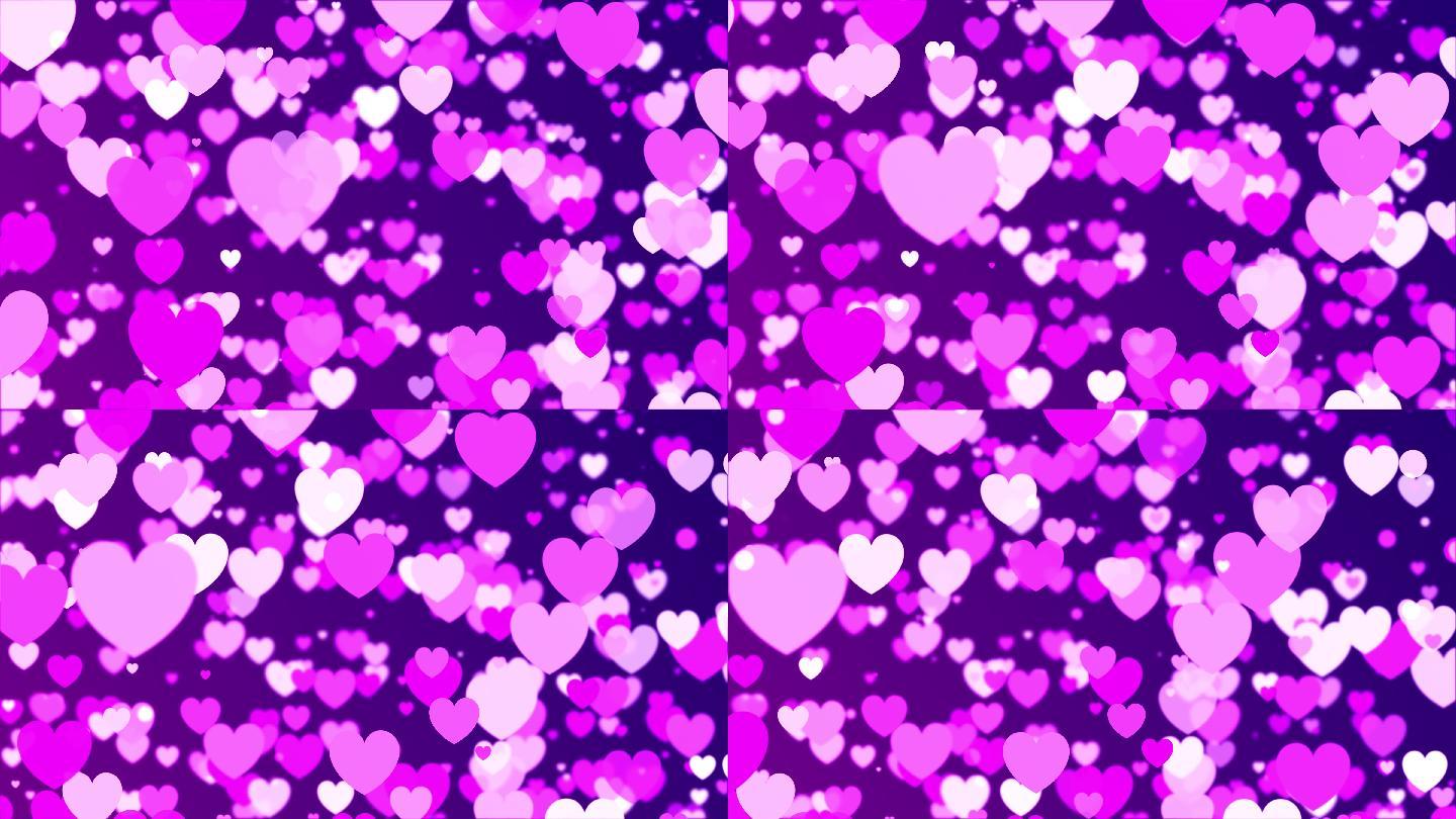 心形表情符号背景心形背景浪漫紫色粉色心形