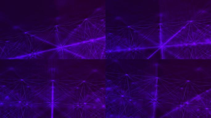 紫色线条背景时空空间立体结构场景网格