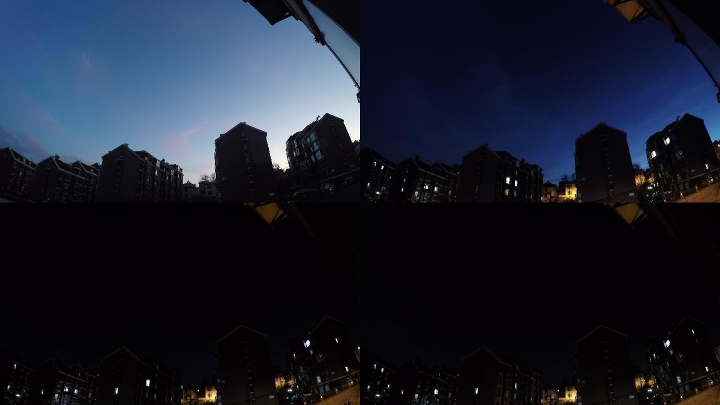 原创4K延时视频素材 滨城的天空 日转夜