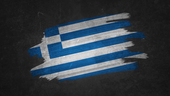 带刷的希腊国旗笔刷视频素材
