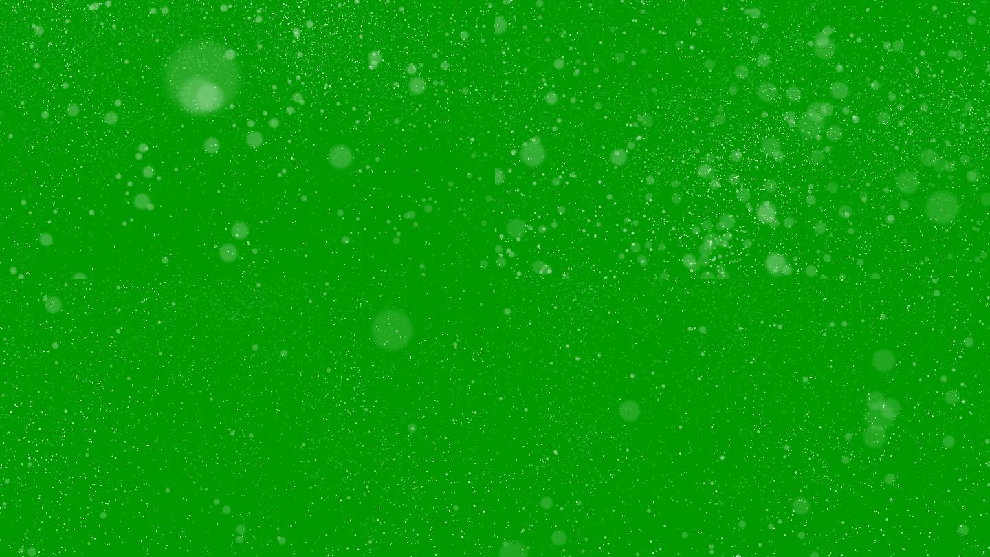 绿色色度键背景上的4k循环暴风雪