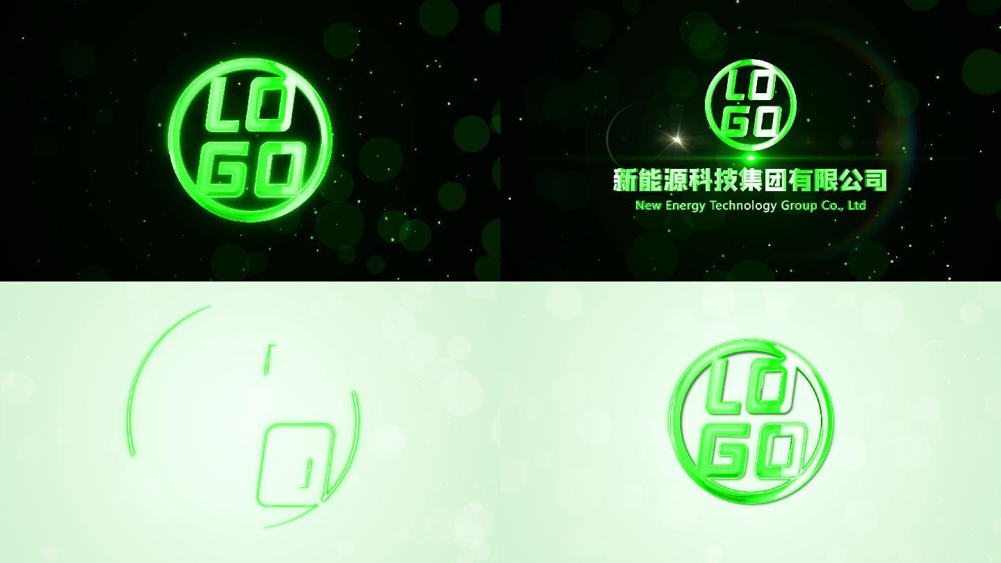 4K绿色大气立体标志AE模板明暗两版