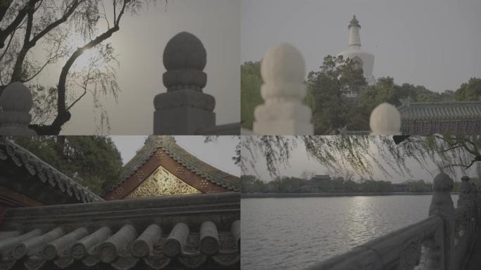 【4k】北海公园北京落日黄昏
