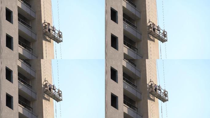 房地产建筑工地高楼高空作业外挂悬挂工人