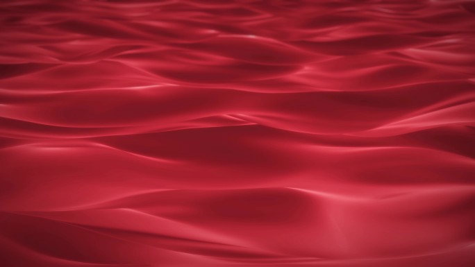 4K红色波浪起伏创意抽象波涛无缝循环背景
