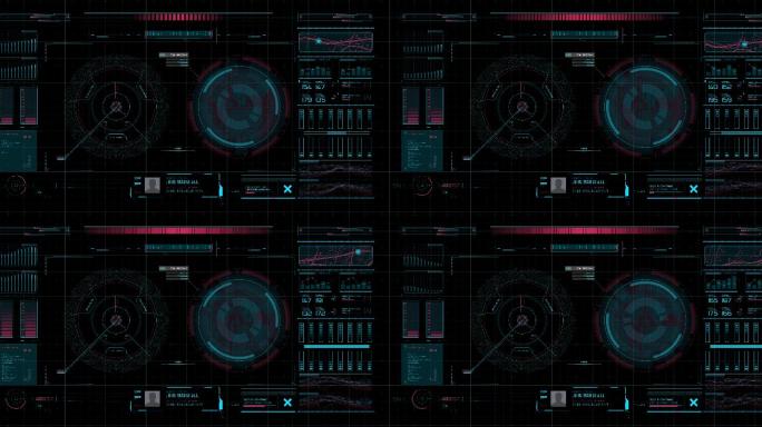 数据全息图hud系统界面科技感