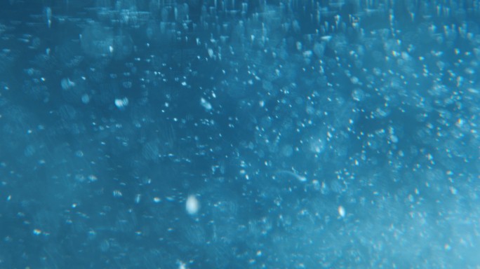 水中浮游生物动画海洋粒子蓝色光斑灰尘烟尘