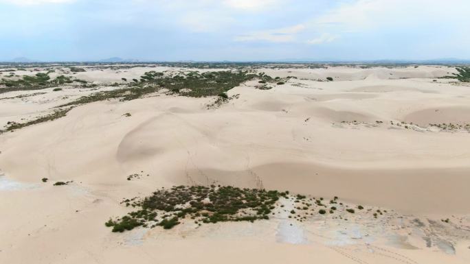 戈壁沙漠库布其腾格里无人机航拍4K