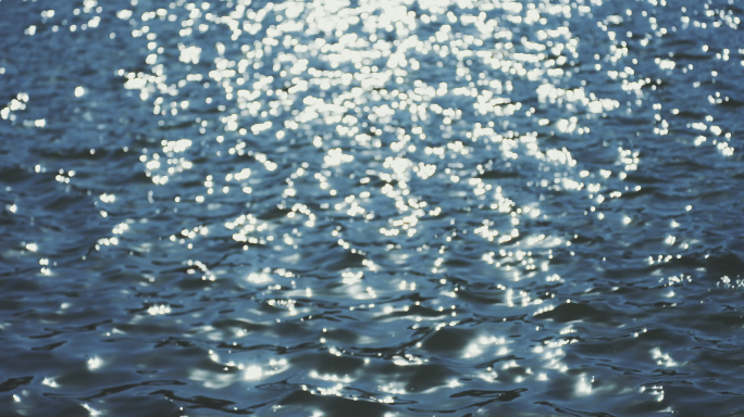 波光荡漾的动态水面焦外光斑