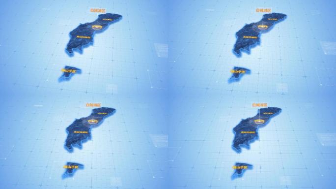 克拉玛依白碱滩区三维科技地图ae模板