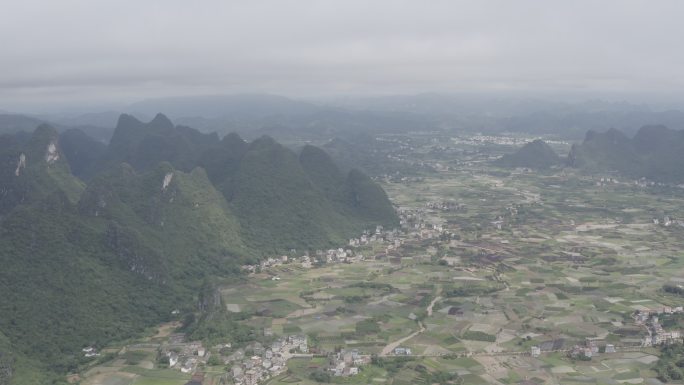 4K-Log-航拍广西桂林阳朔山村山庄