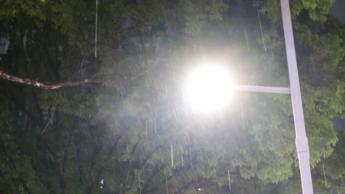 夜晚雨景街道城市