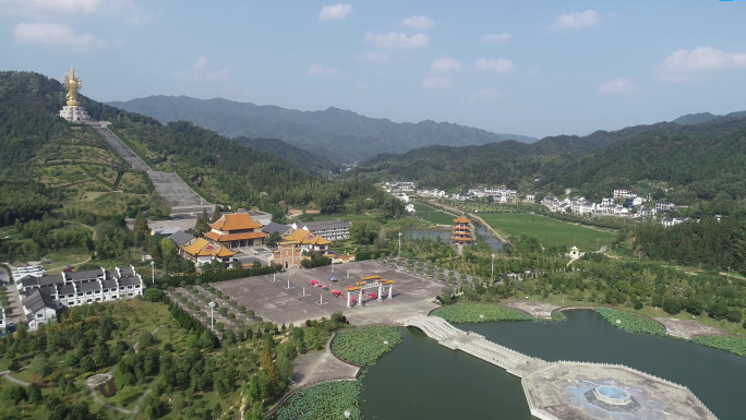 沩山密印禅寺航拍全景航拍素材