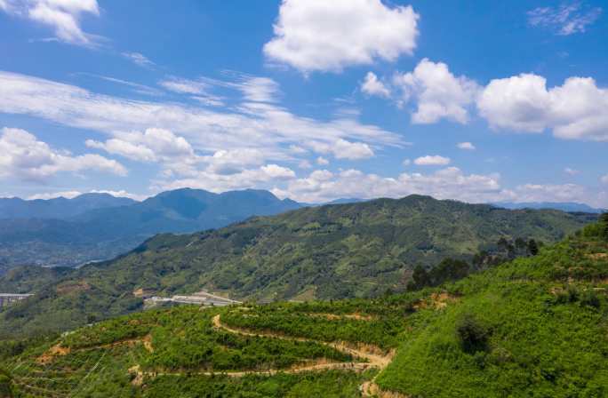 航拍延时 乡村  福州  河流 风景