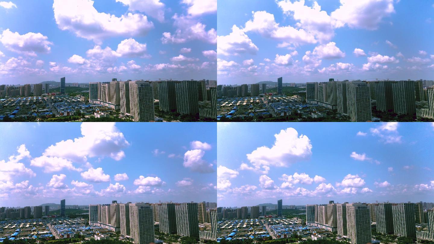 安徽省蚌埠市城市风光蓝天白云延时摄影