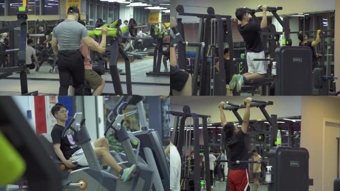 健身教练健身房健身器材肌肉训练