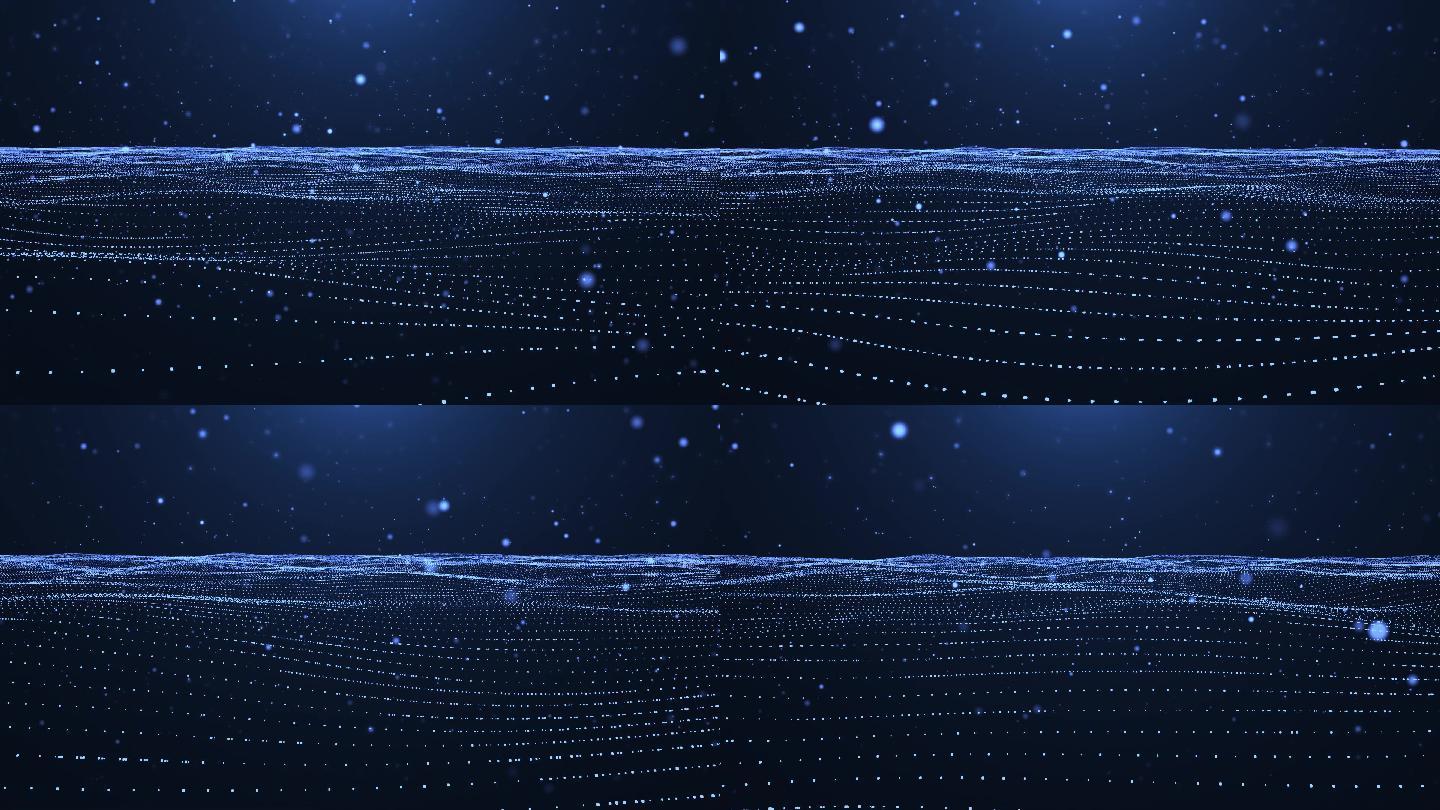 唯美梦幻蓝色粒子海洋视频背景