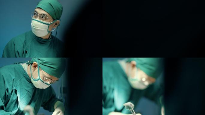 外科医生团队正在开始手术。
