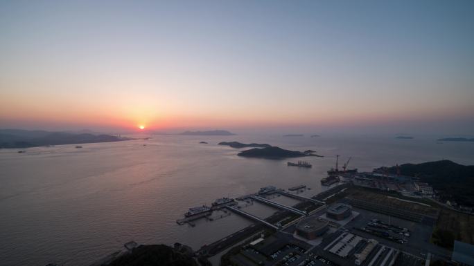 岱山县海岸线-夕阳