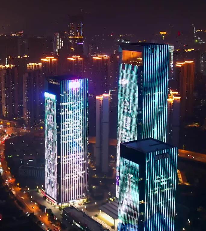 长沙楷林国际大厦夜景-竖版