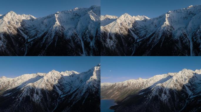 雪峰近景视频青藏高原蓝天下雪山雪峰