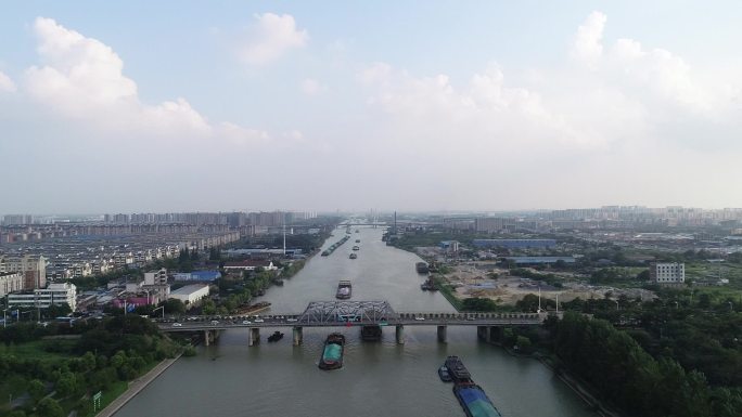 京杭之心古运河空镜头